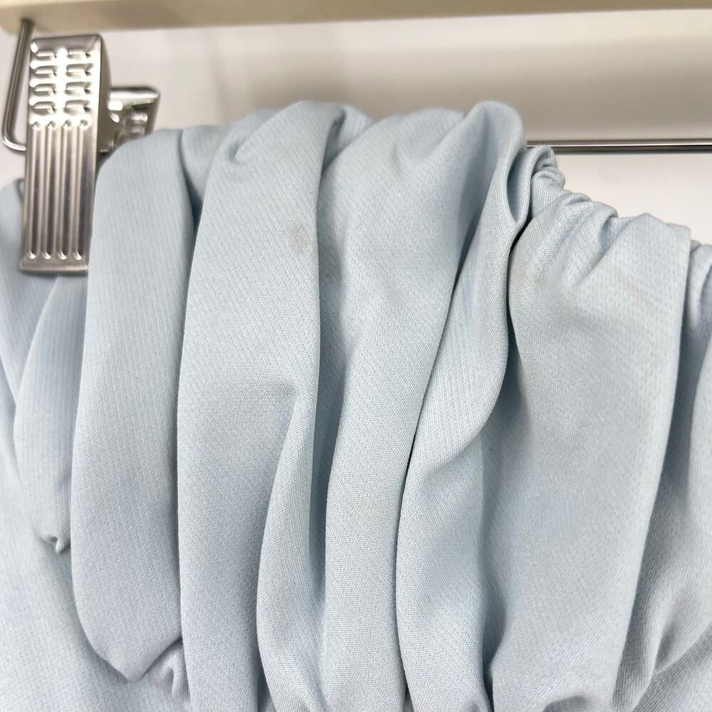 Strapless Light Blue Mini Dress with Corset Bodice - Picture 8 of 16